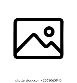 Simple Line Mountain Landscape Graphic Art Illustration Image Icon