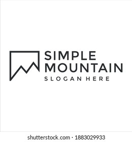 simple line mountain logo design