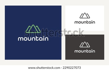 Simple Line Mountain Logo design