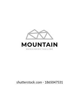 Simple line mountain mountains logo monoline vector image