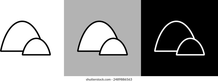 Simple line mountain vector icon.