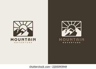 Simple line of mountains. Universal creative premium symbol. Vector sign icon logo template