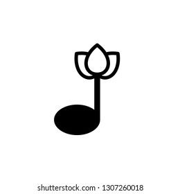 Simple Line Musical Notes Nature Flower. Can use for icon or logo