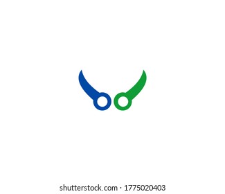 Simple line network logo design icon