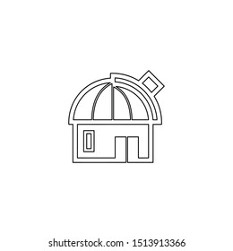 simple line observatory logo icon design