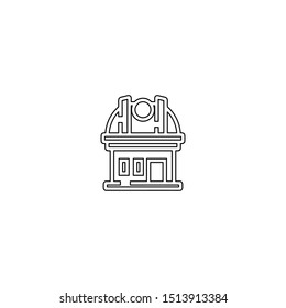 simple line observatory logo icon design