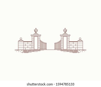 simple line of old gate