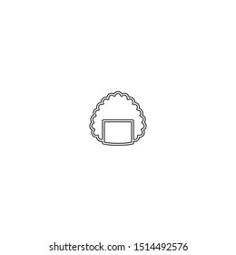 simple line onigiri logo icon design