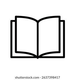 Simple Line Open Book Education Icon, Library Pictogram Illustration