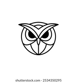 simple line owl head logo