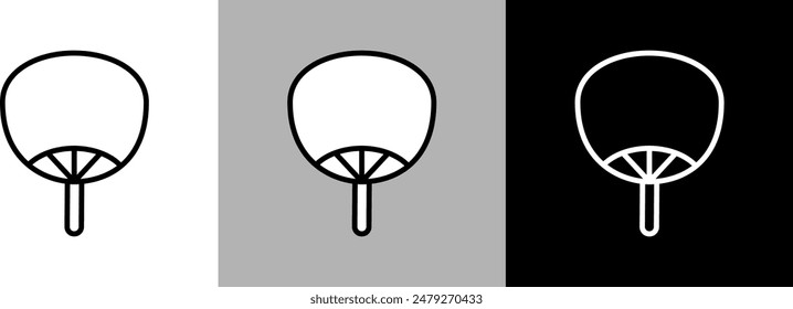 Simple line paper fan vector icon.