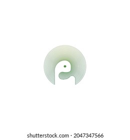 Simple Line Pattern Art Turtle Logo Template