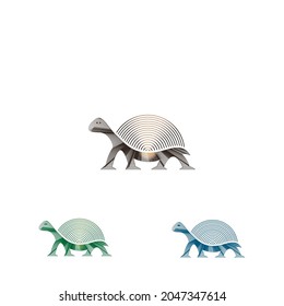 Simple Line Pattern Art Turtle Logo Template