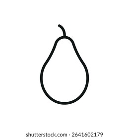 Simple line pear symbol for UI, food websites, and wellness graphics.