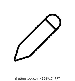 einfaches Linienbleistift-Symbol. Vektorsymbol mit bearbeitbarem Strich.