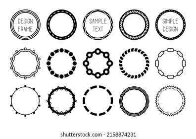 Simple line. Perfect circle abstract frameset. Simple frameset, circular collection vector illustration for your design
