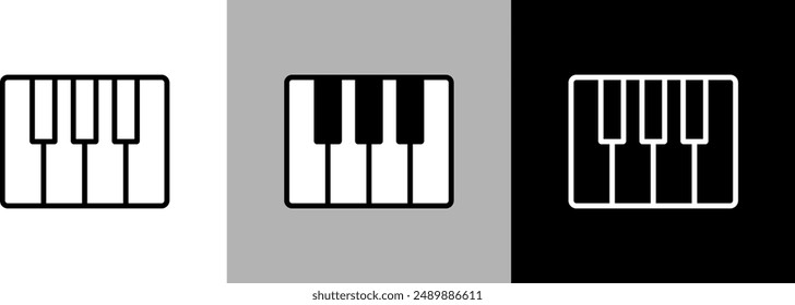 Simple line piano vector icon.