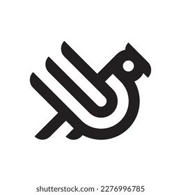simple of line of pigeon logo vector