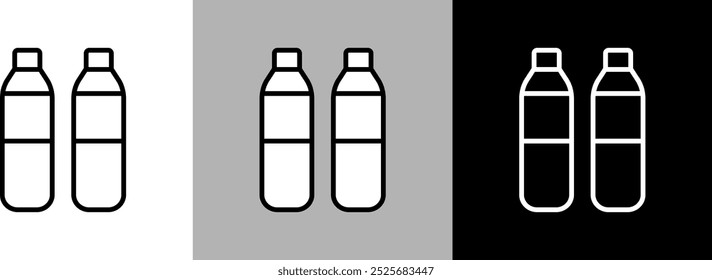 Simple line plastic bottle vector icon.