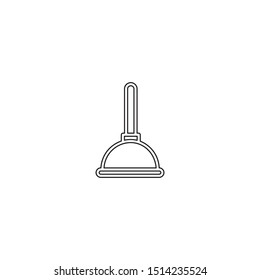 simple line plunger logo icon design