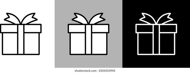 Simple line present vector icon.