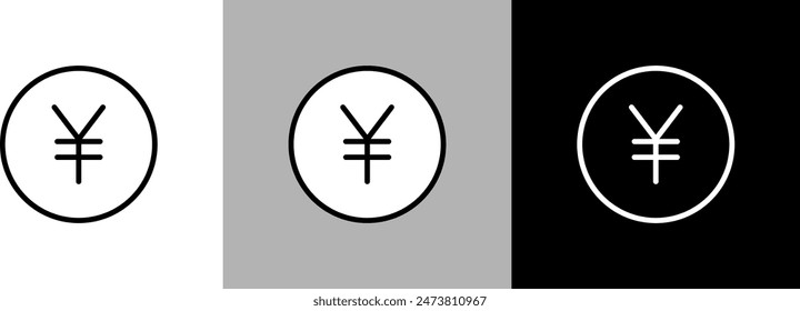 Simple line price vector icon.Japanese yen illustration.