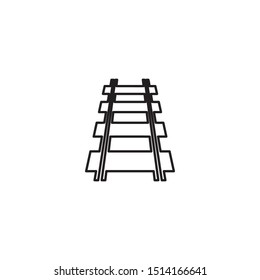 simple line railroad logo icon design