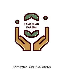 simple line ramadan kareem and eid al fitr icon. Islam tradition, muslim holiday illustration