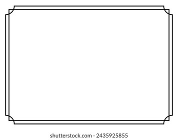 Simple Line Rectangle and or Rectangle Shape, can use for Simple Framework, Text, Quote, Copy Space or for Graphic Design Element. Vector Illustration