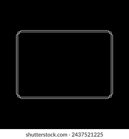 Simple Line Rectangle and or Rectangle Shape, can use for Simple Framework, Text, Quote, Copy Space or for Graphic Design Element. Vector Illustration