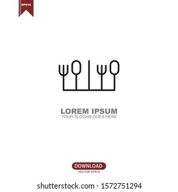 Simple line restaurant crown logo vector design