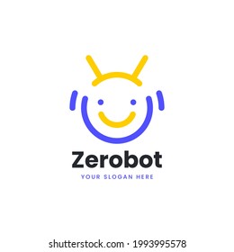 simple line robot logo character