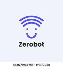 simple line robot logo character