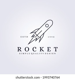 simple line rocket logo art vector illustration design launch icon symbol template