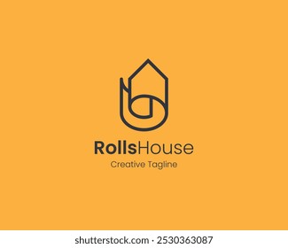 Línea simple rollos casa logo