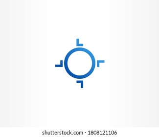 Simple line round circle vector logo design template