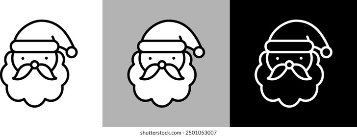 Simple line Santa Claus vector icon.