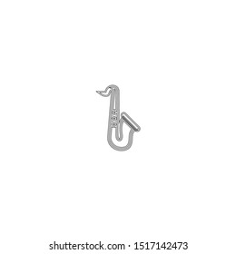 simple line saxophone logo icon design