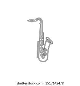 simple line saxophone logo icon design