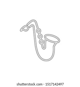 simple line saxophone logo icon design