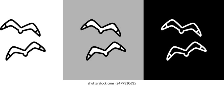Icono de Vector de gaviota de línea simple.