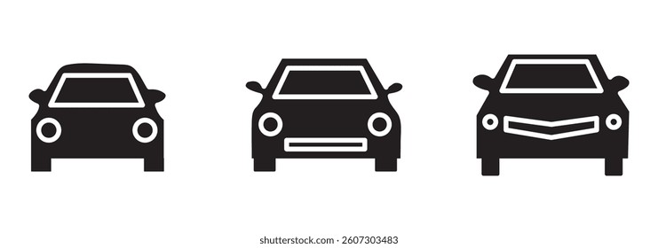 Simple line set of car icons.
