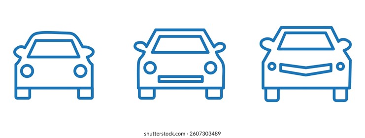 Simple line set of car icons.