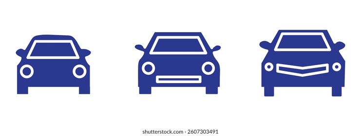 Simple line set of car icons.