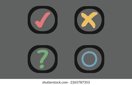 Simple line set of check icons.