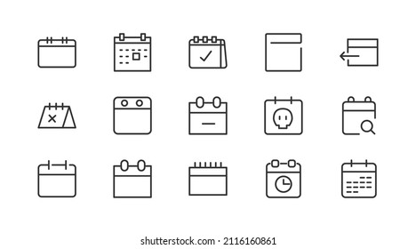 Simple line set of deadline  icons. Premium quality objects. Vector signs isolated on a white background. Pack of deadline  pictograms.