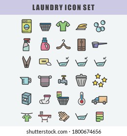 simple line set of laundryicon set