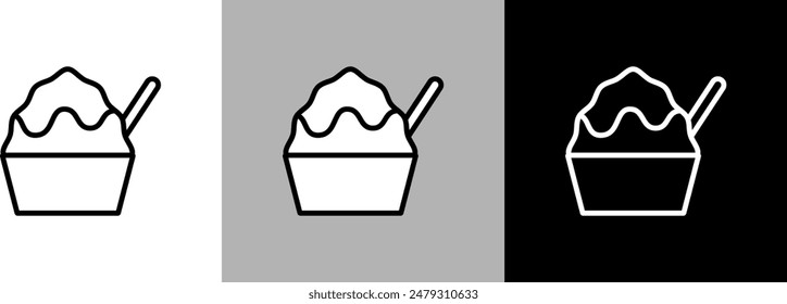 Simple line shaved ice vector icon.