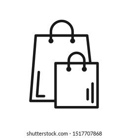 Simple Line Shopping Bag Icon Design Vector
