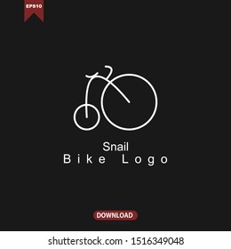 Simple line snail bike concept logo vector template design